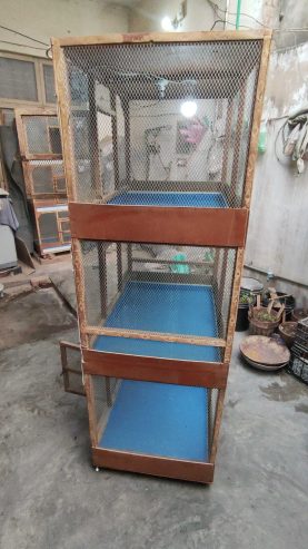 3 Portion Wooden Pinjra Cage Brooder