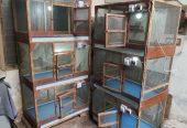 3 Portion Wooden Pinjra Cage Brooder