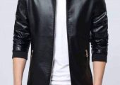 Leather Men Jacket Bumper Style.