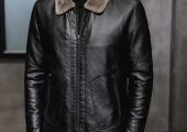 Leather Men Far Jacket.