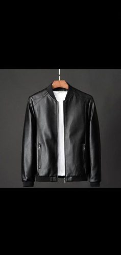 Leather Men Jacket Bumper Style.