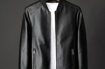 Leather Men Jacket Bumper Style.